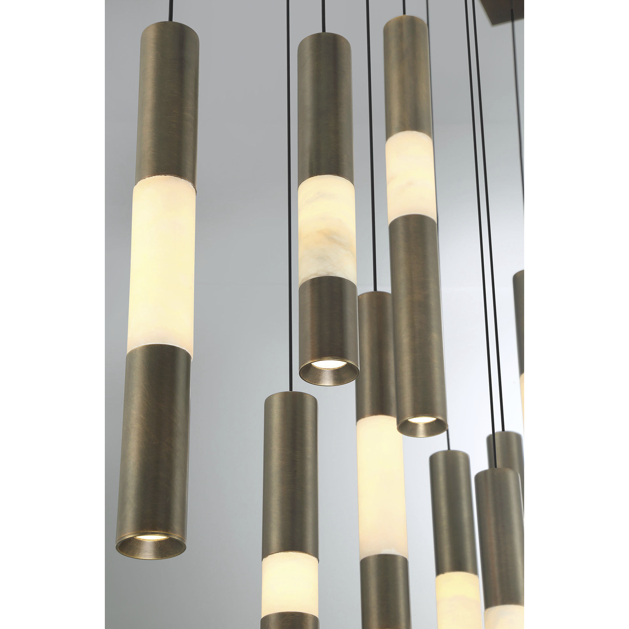 Ronda LED 50 inch Weathered Brass Linear Chandelier Ceiling Light