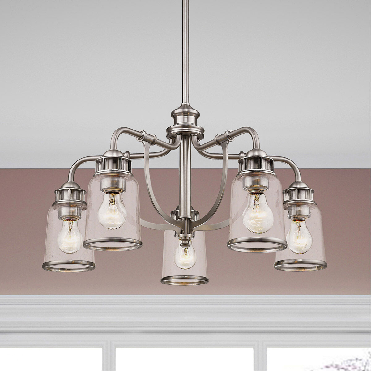 Lawrenceville 5 Light 24 inch Brushed Nickel Dinette Chandelier Ceiling Light
