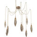 Rock Crystal LED 13.5 inch Novel Brass Swag Multi-Pendant Ceiling Light in Chilled Bronze, 2700K LED