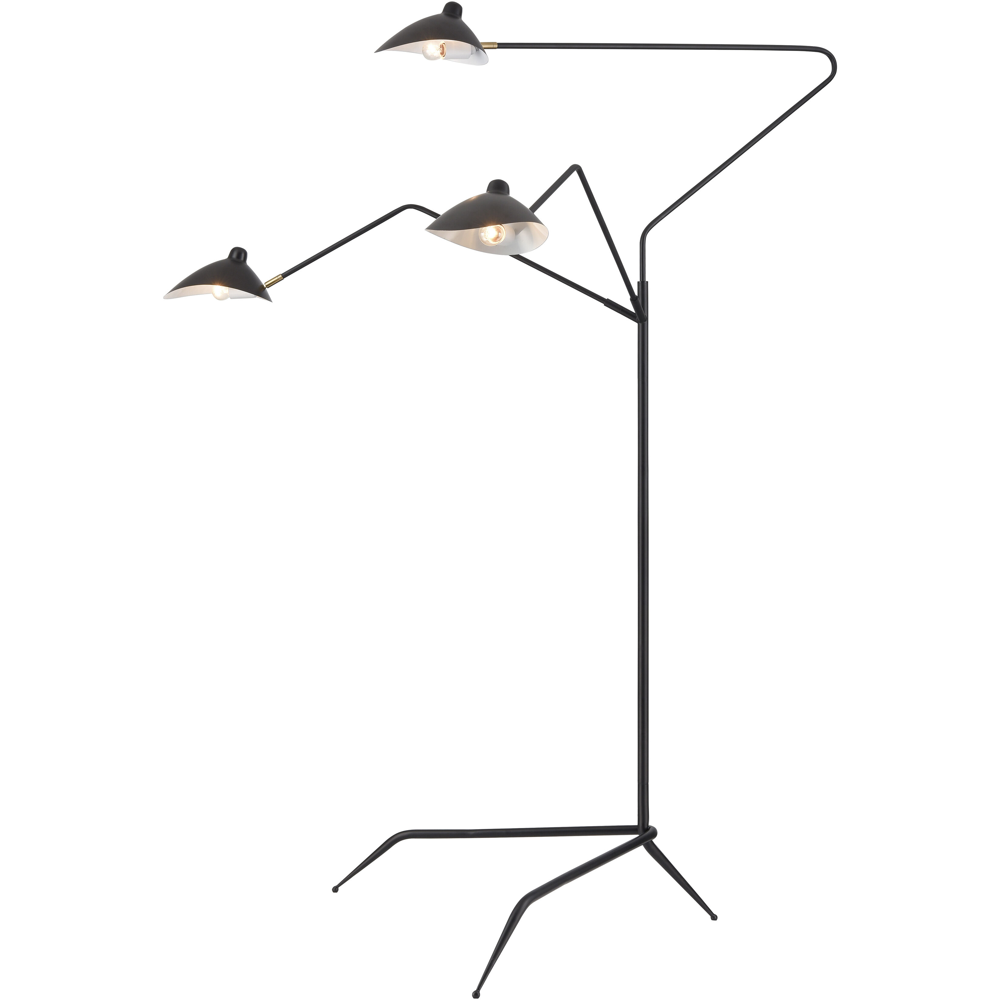 Risley 81.5 inch 40 watt Matte Black with Aged Brass Floor Lamp Portable Light