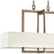 Hampton 4 Light 42 inch Brushed Bronze Indoor Linear Chandelier Ceiling Light