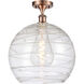 Ballston Deco Swirl LED 13.75 inch Antique Copper Semi-Flush Mount Ceiling Light