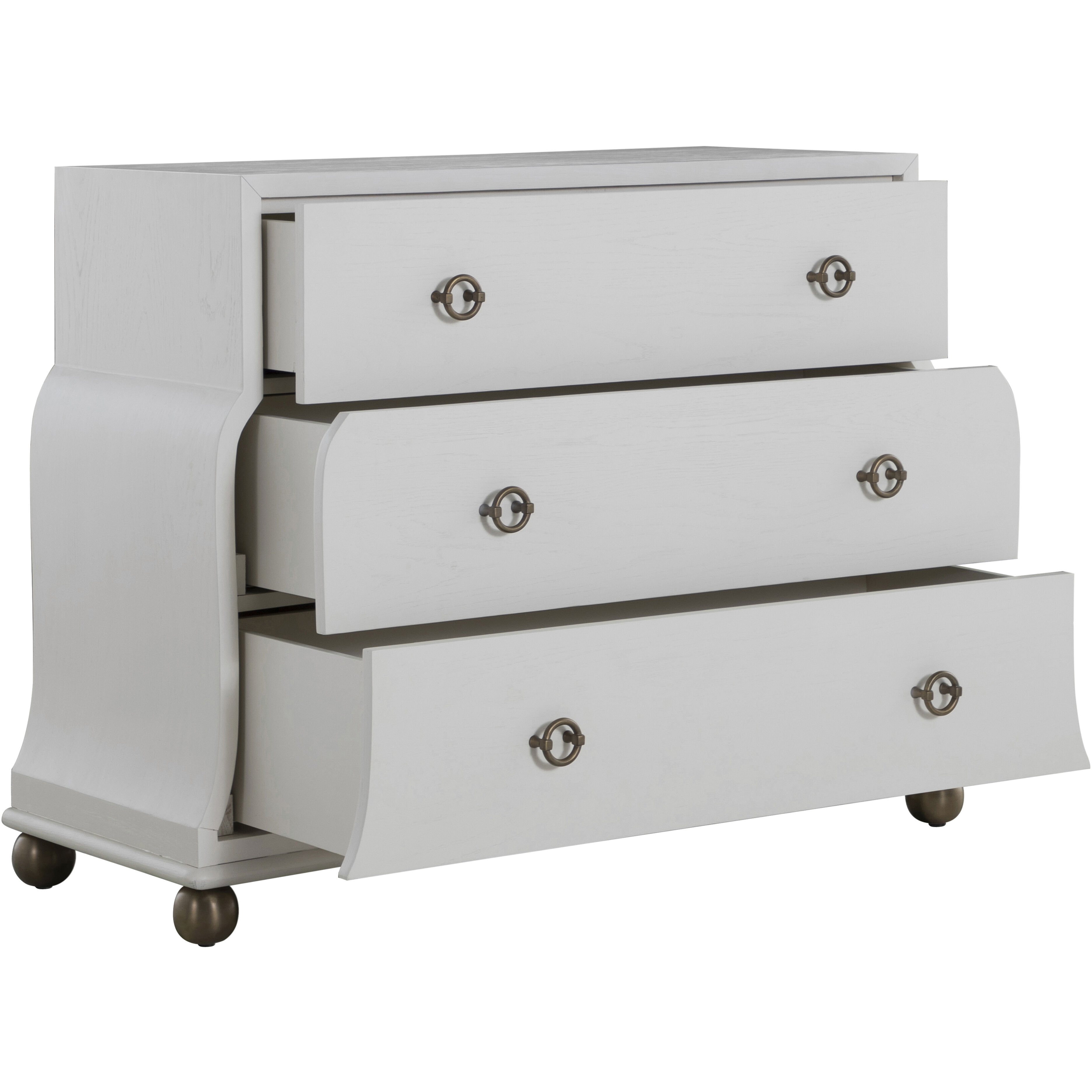 Pearl Ivory White and Satin Brass Chest