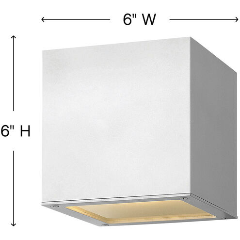 Kube LED 6 inch Satin White Outdoor Wall Mount Lantern, Up/Down Light