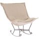 Puff Titanium Frame with Prairie Linen Natural Scroll Rocker with Cover