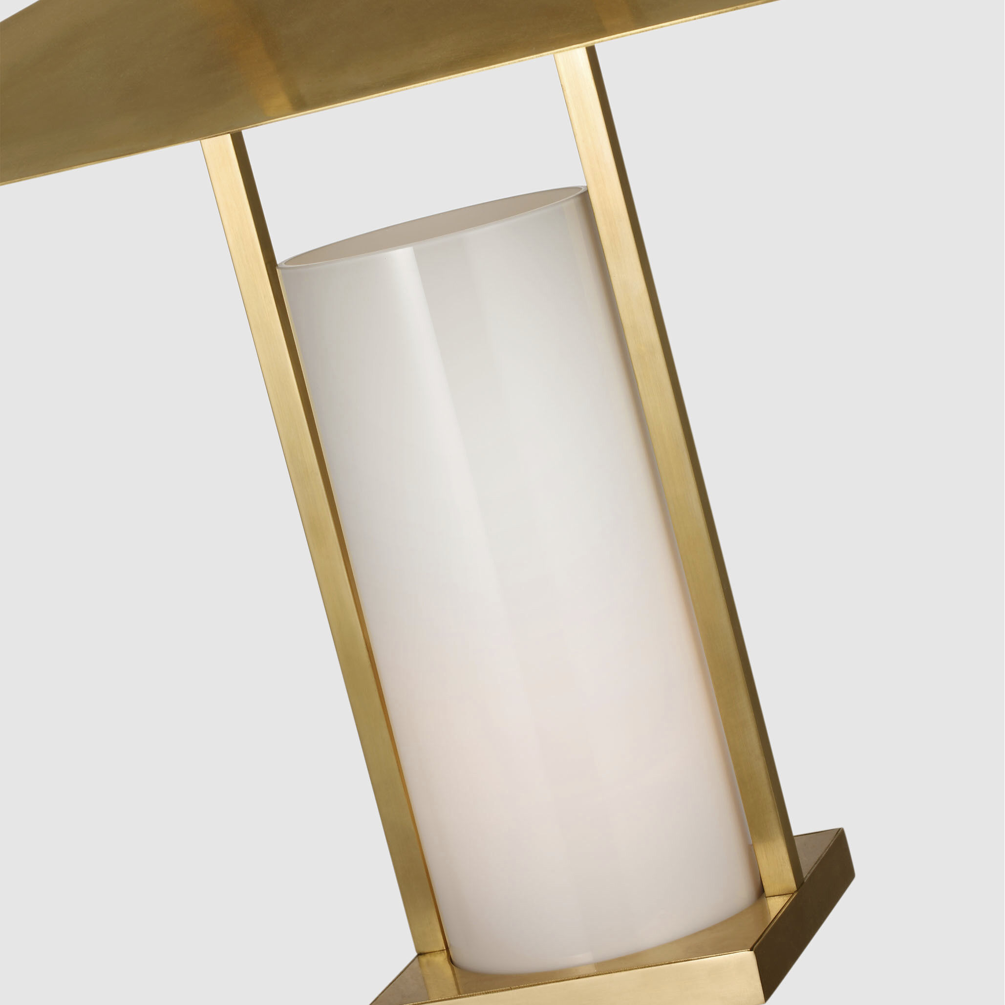 Ray Booth Amity LED 18 inch Antique Brass Lantern Pendant Ceiling Light in White Glass