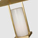 Ray Booth Amity LED 18 inch Antique Brass Lantern Pendant Ceiling Light in White Glass