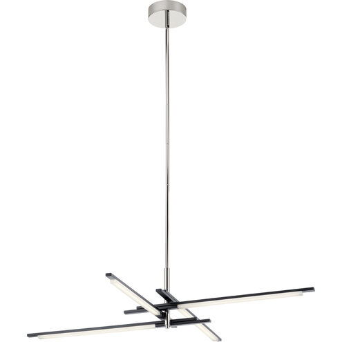 Charter LED 40.5 inch Matte Black Chandelier Ceiling Light, 1 Tier Large