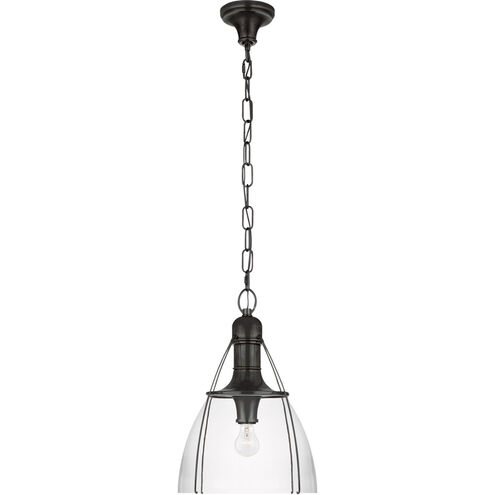 Chapman & Myers Prestwick 1 Light 14 inch Bronze Pendant Ceiling Light in Clear Glass