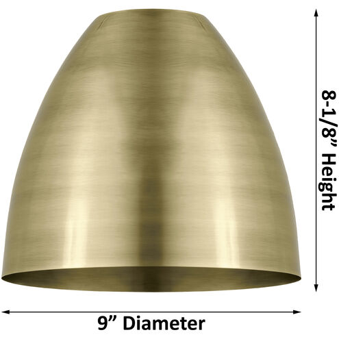 Ballston Dome LED 9 inch Black Antique Brass Semi-Flush Mount Ceiling Light