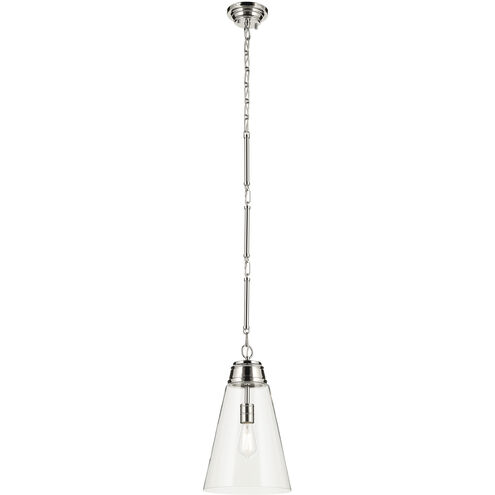 Marsailli 1 Light Polished Nickel Pendant Ceiling Light, Medium