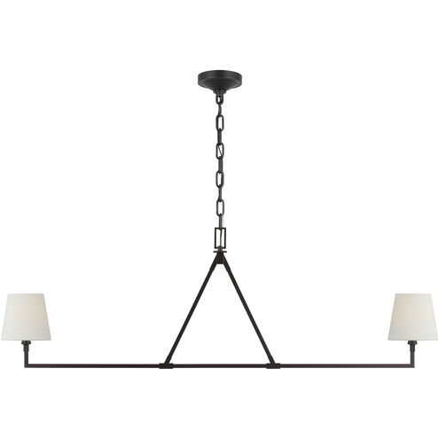C&M by Chapman & Myers Perth 2 Light 56 inch Aged Iron Chandelier Ceiling Light