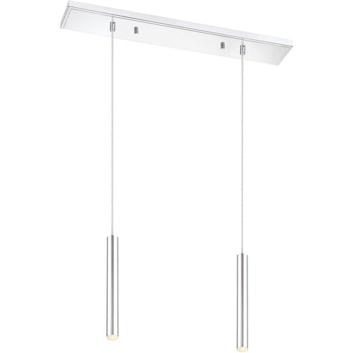 Forest LED 30 inch Chrome Linear Chandelier Ceiling Light in 2, 11, Chrome Steel