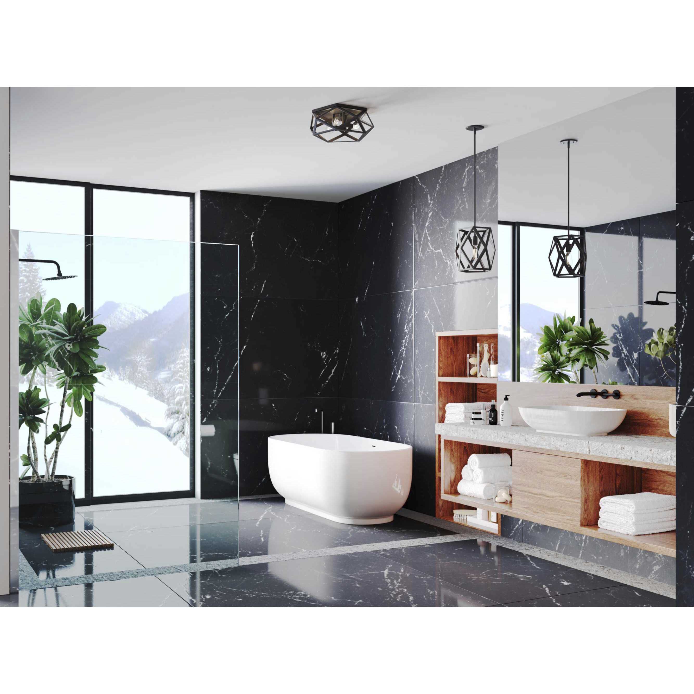 Saucedo 3 Light 14.62 inch Architectural Bronze Flush Mount Ceiling Light, Design Series