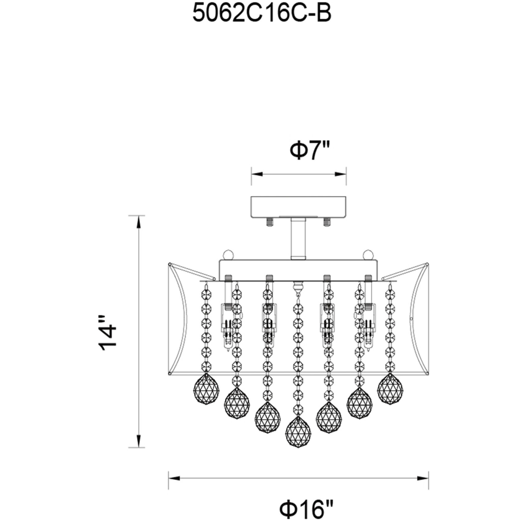 Radiant 6 Light 16 inch Chrome Drum Shade Flush Mount Ceiling Light in White