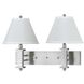 Hotel 2 Light 5 inch Brushed Steel Wall Lamp Wall Light