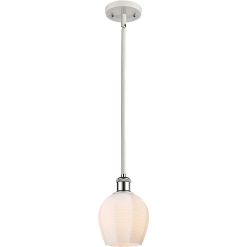 Ballston Norfolk LED 6 inch White and Polished Chrome Mini Pendant Ceiling Light in Matte White Glass