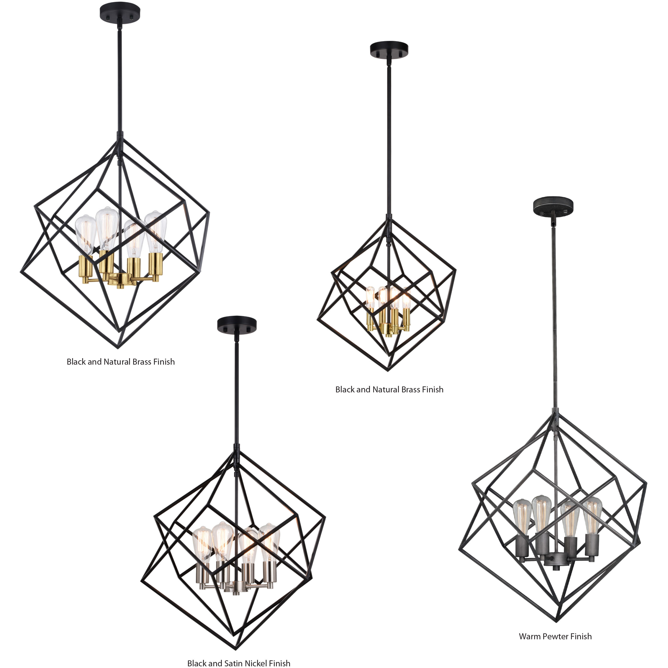 Rad LED 23.5 inch Black and Satin Nickel Pendant Ceiling Light