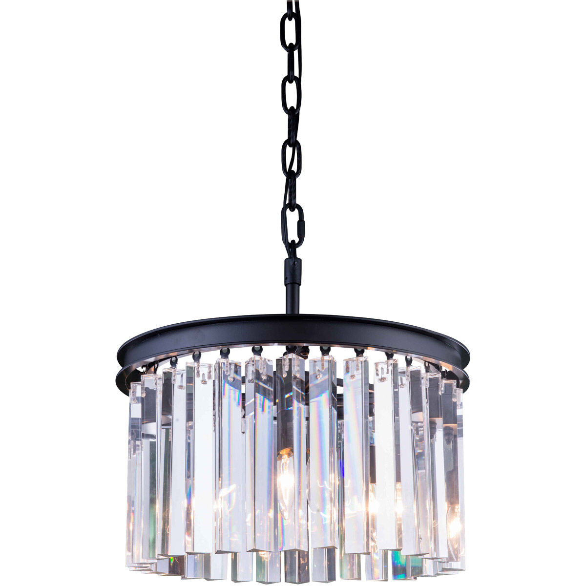 Sydney 3 Light 16 inch Matte Black Pendant Ceiling Light in Clear, Urban Classic
