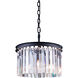 Sydney 3 Light 16 inch Matte Black Pendant Ceiling Light in Clear, Urban Classic