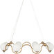 Equilibrium 8 Light 38.75 inch Antique Brass/White Chandelier Ceiling Light