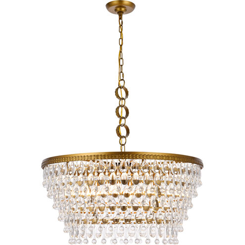 Nordic 6 Light 28 inch Brass Chandelier Ceiling Light
