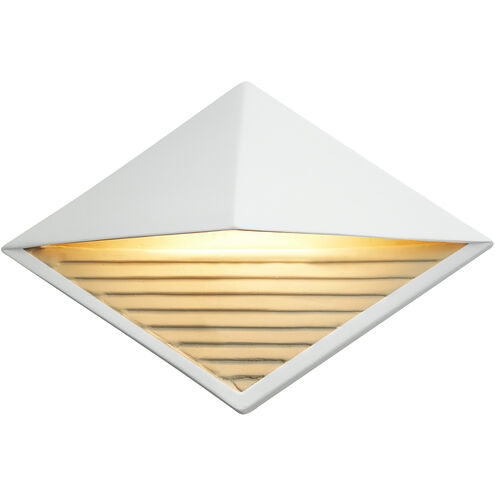 Ambiance LED 12 inch Matte White with Champagne Gold ADA Wall Sconce Wall Light in Matte White and Champagne Gold, Diamond