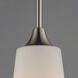 Hudson 1 Light 7.75 inch Satin Nickel Single Pendant Ceiling Light in Satin White