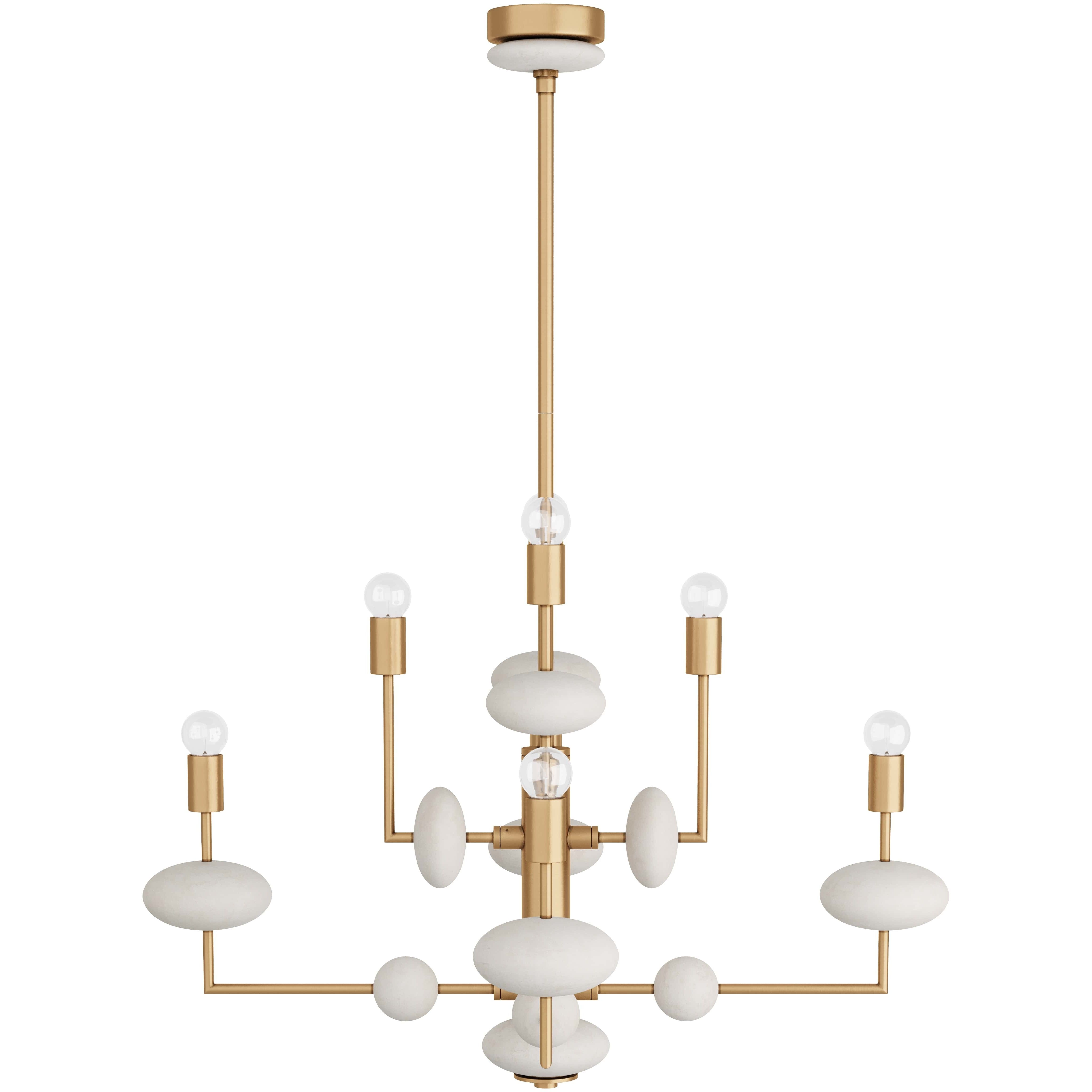 Vista 8 Light 36 inch Antique Brass Chandelier Ceiling Light
