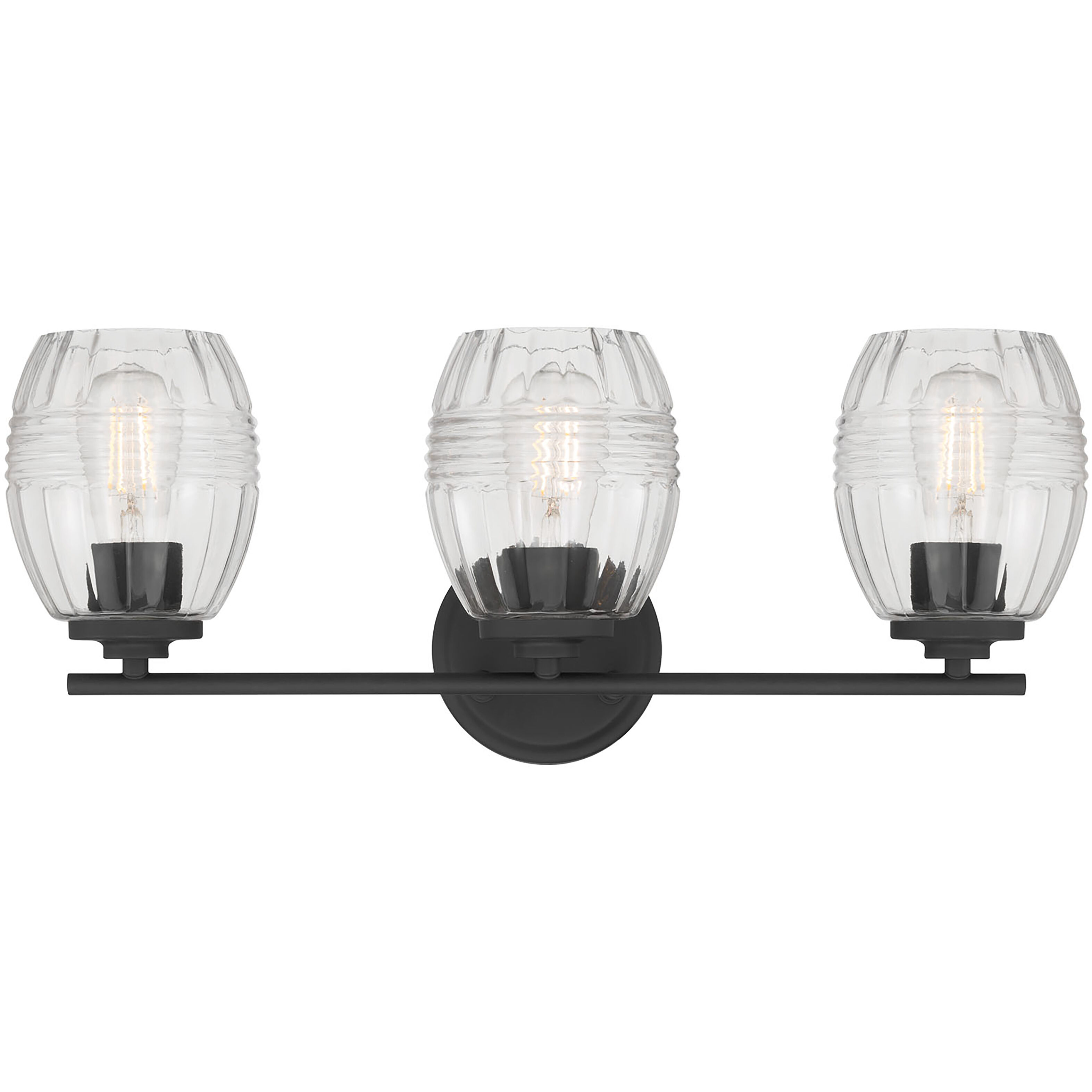 Miravelle 3 Light 22.25 inch Matte Black Bathroom Vanity Light Wall Light