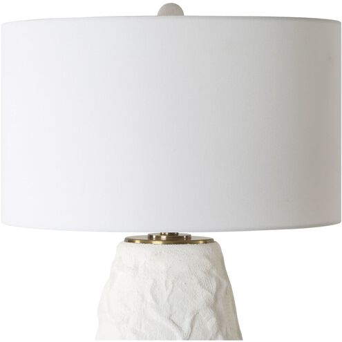 Vida 33 inch 150.00 watt Chalk White Glaze and Brushed Brass Table Lamp Portable Light
