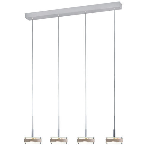 Discus 4 Light Satin Nickel Pendant Ceiling Light in Birch