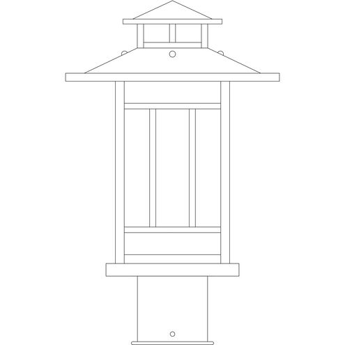 Kennebec 1 Light 11.25 inch Satin Black Post Mount in White Opalescent