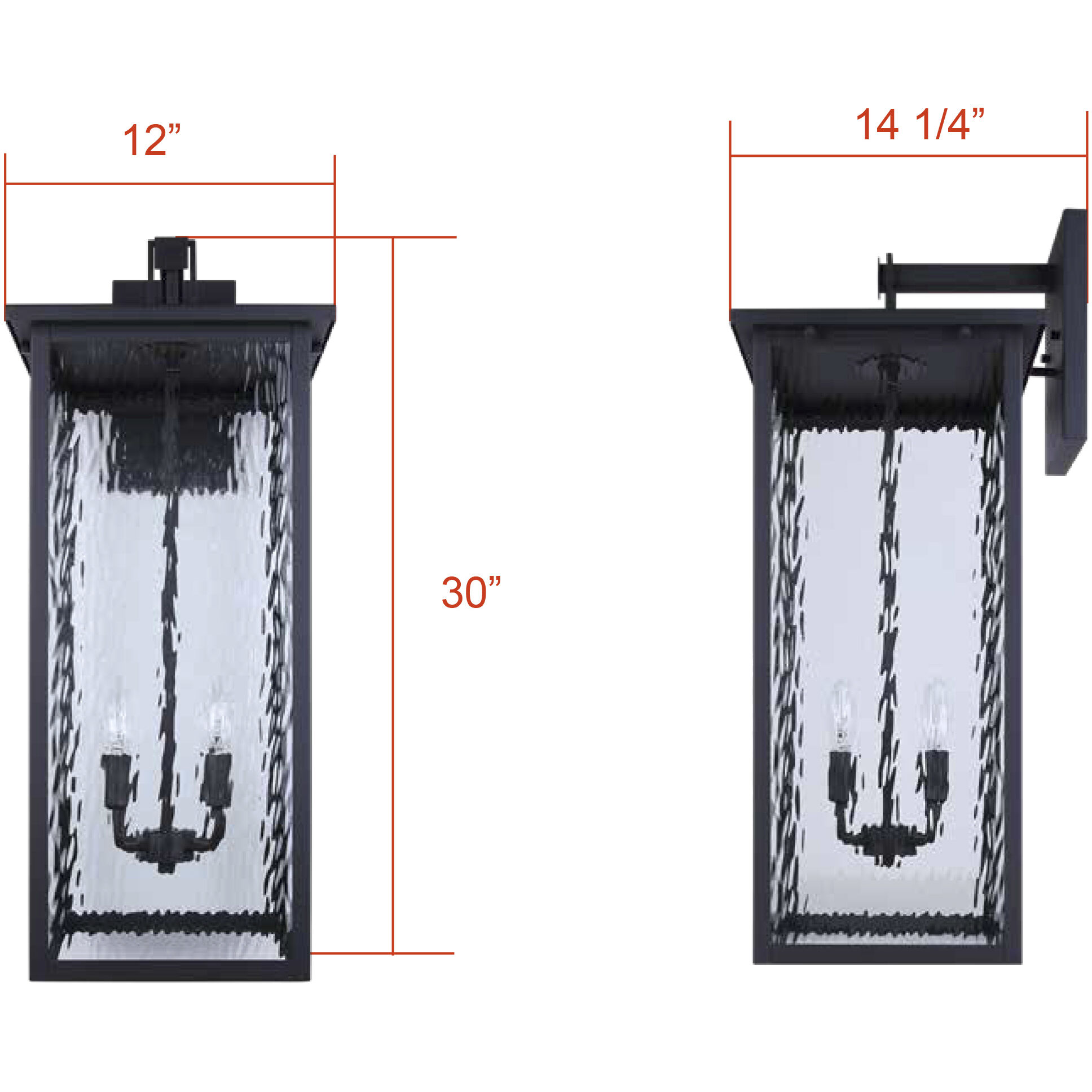 Shana 4 Light 30 inch Black Outdoor Wall Lantern