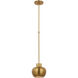 Paloma Contreras Comtesse LED 7.5 inch Hand-Rubbed Antique Brass Pendant Ceiling Light, Small
