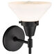 Caden LED 8 inch Matte Black Sconce Wall Light in Matte White Glass