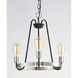 Haven 3 Light 18.5 inch Black and Satin Nickel Single-Tier Chandelier Ceiling Light