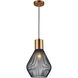 Contemporary 1 Light 10 inch Vintage Bronze Pendant Ceiling Light