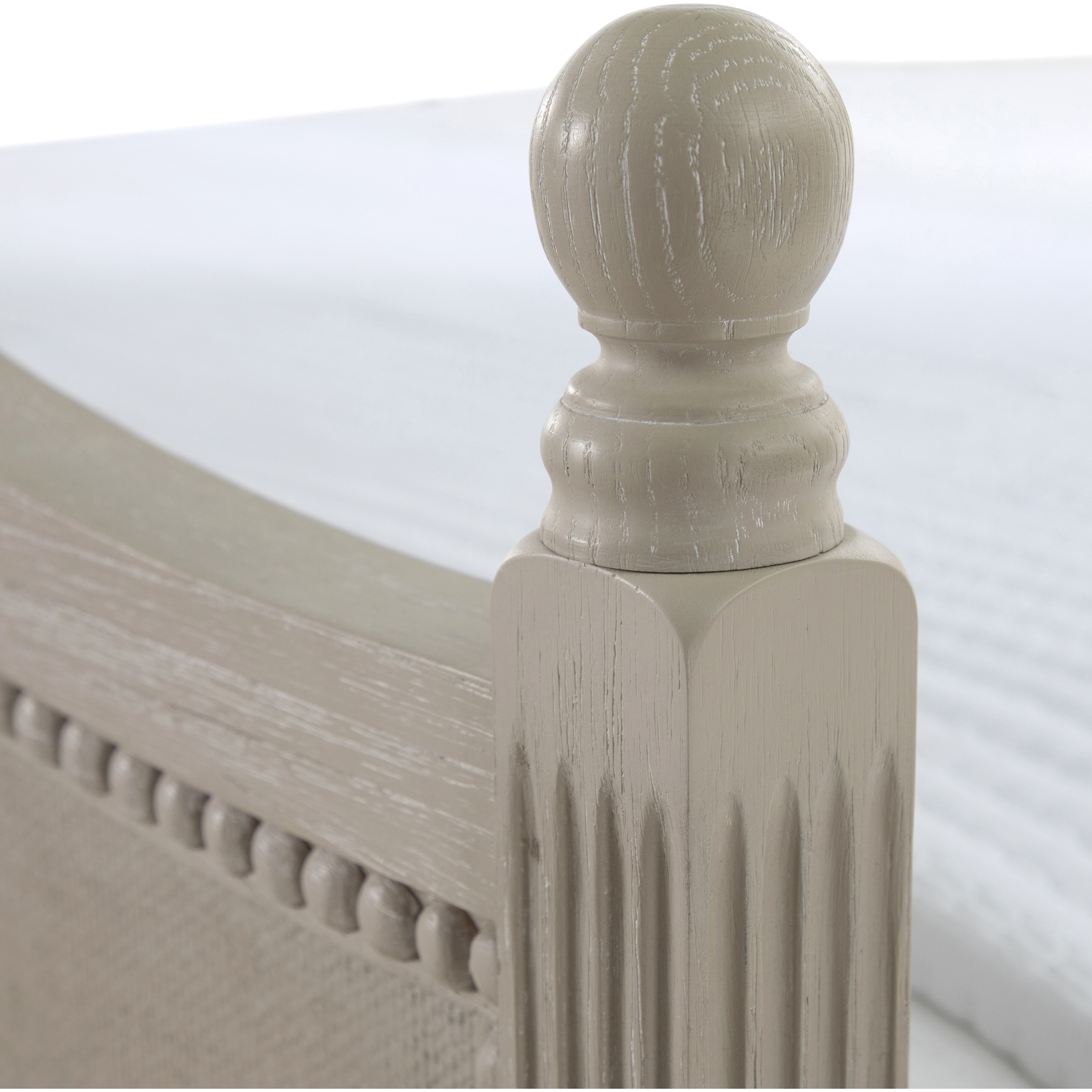 Caroline Cerused White Queen Bed