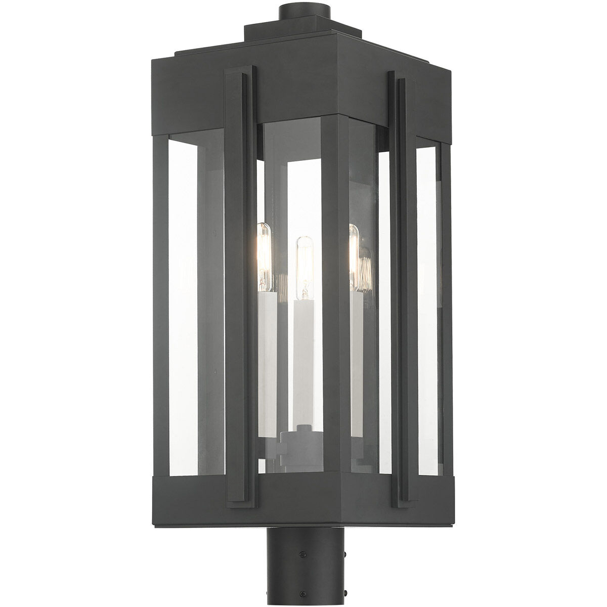 Lexington 3 Light 25 inch Black Outdoor Post Top Lantern