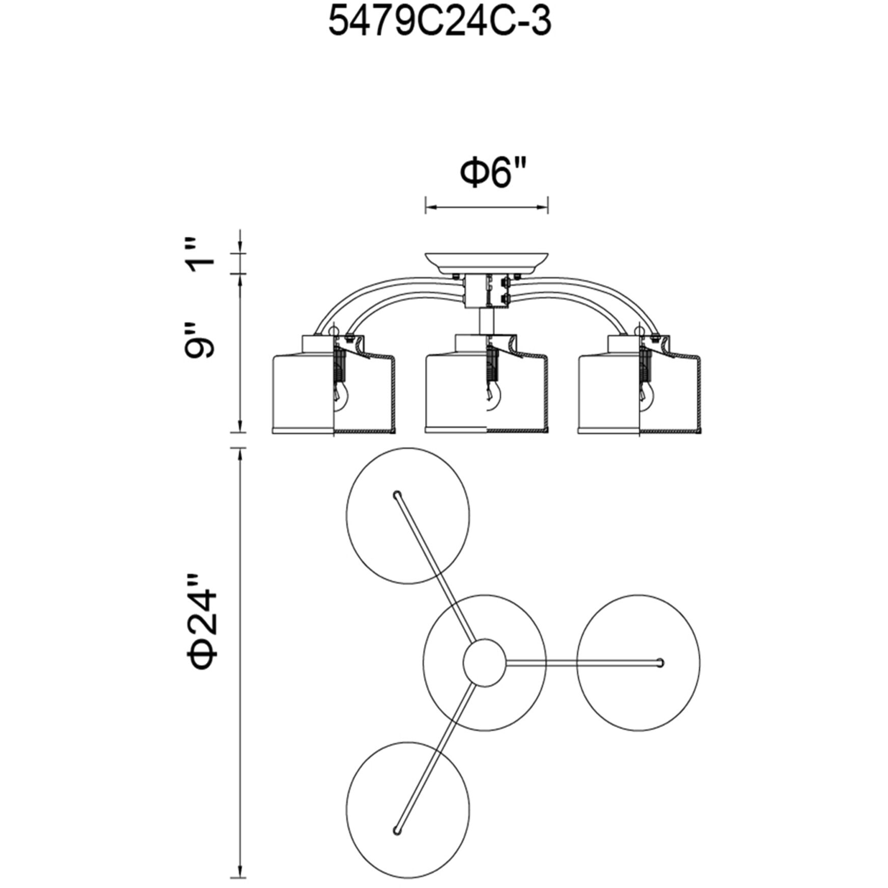 Frosted 3 Light 24 inch Chrome Drum Shade Flush Mount Ceiling Light
