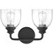 Vale 2 Light 14.75 inch Black Bathroom Vanity Light Wall Light, Essentials