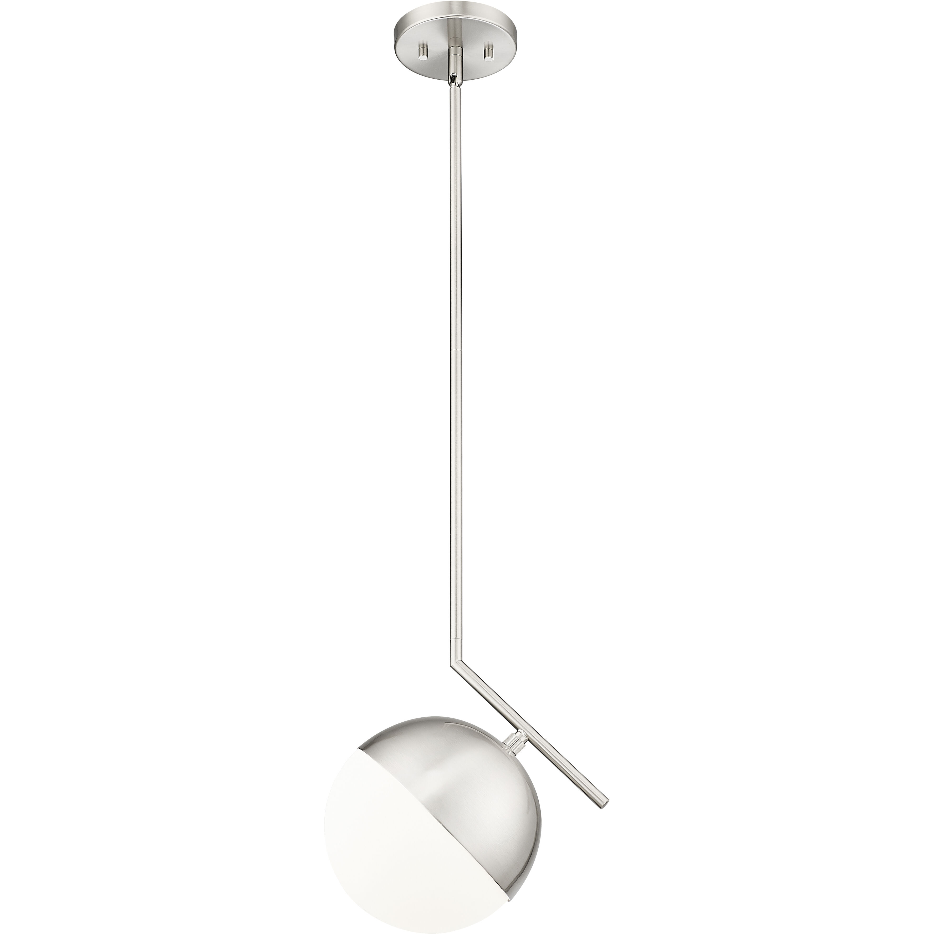 Realm Sphere 1 Light 10.75 inch Brushed Nickel Pendant Ceiling Light