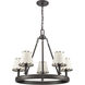 Marion 5 Light 24.5 inch Oil Rubbed Bronze with Natural Chandelier Ceiling Light