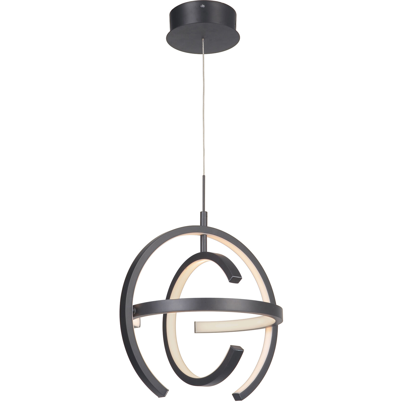 Dolby LED 14 inch Matte Black Pendant Ceiling Light