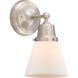 Aditi Small Cone 1 Light 6.25 inch Brushed Satin Nickel Sconce Wall Light, Aditi