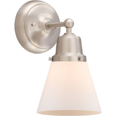 Aditi Small Cone 1 Light 6 inch Brushed Satin Nickel Sconce Wall Light, Aditi