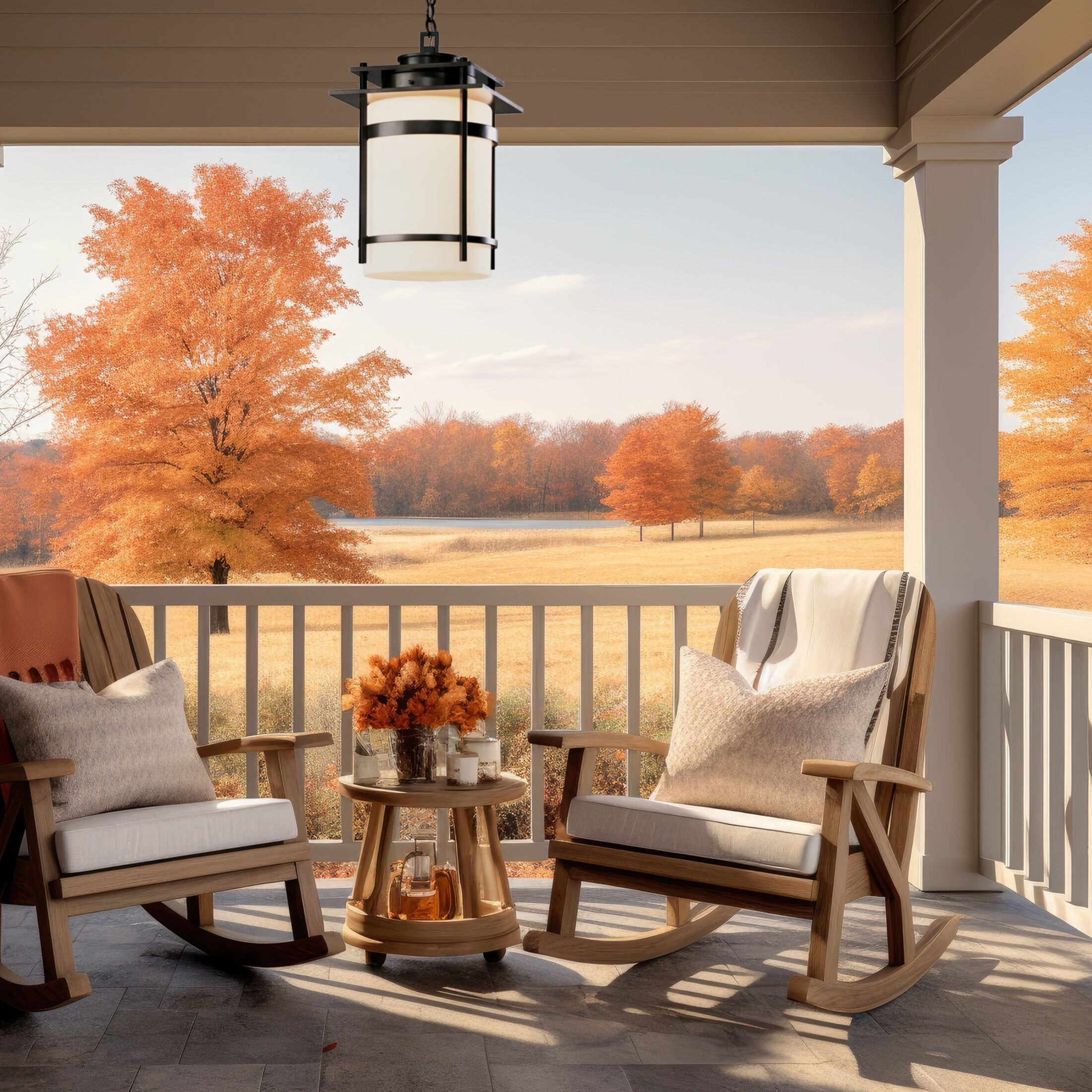 Banded 1 Light 14 inch Coastal Black Outdoor Ceiling Fixture, Large