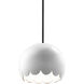 Radiance 1 Light 9 inch Gloss White Pendant Ceiling Light in Rigid Stem Kit, Matte Black, Incandescent