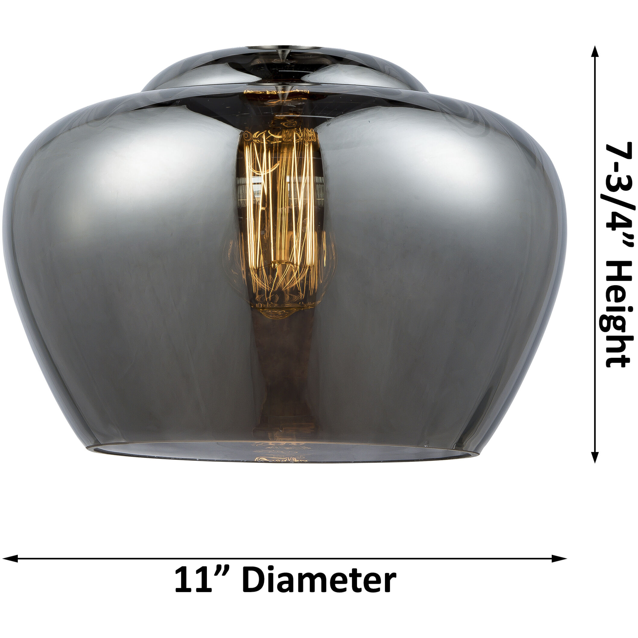 Ballston Large Fenton LED 11 inch Oil Rubbed Bronze Pendant Ceiling Light in Plated Smoke Glass, Ballston